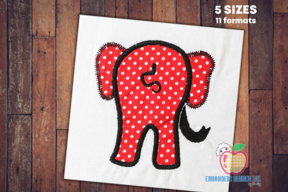 Cartoon Elephant Showing Tail Embroidery Review
