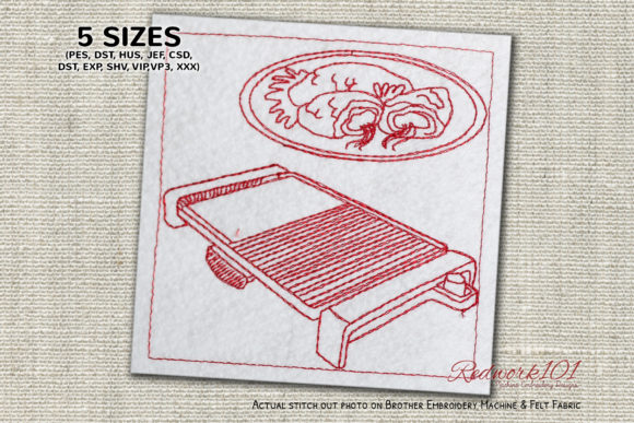 Electric Grill Redwork Embroidery Review