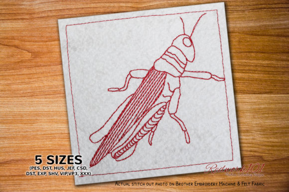 Orthoptera Redwork Embroidery Design Review